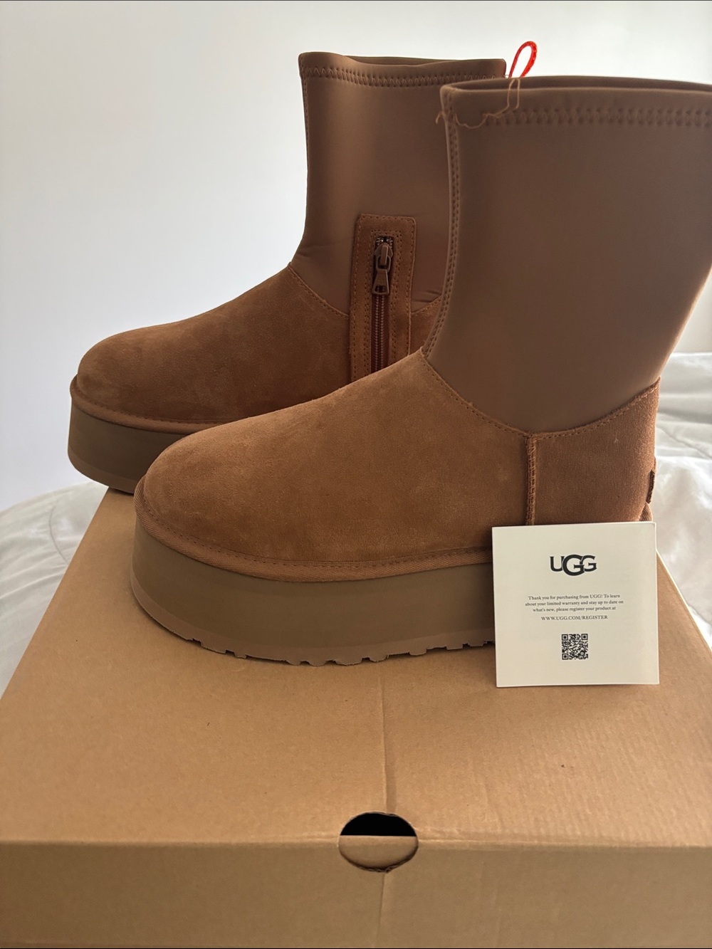 UGG Women's Chestnut Platform Suede Side-Zip Boot